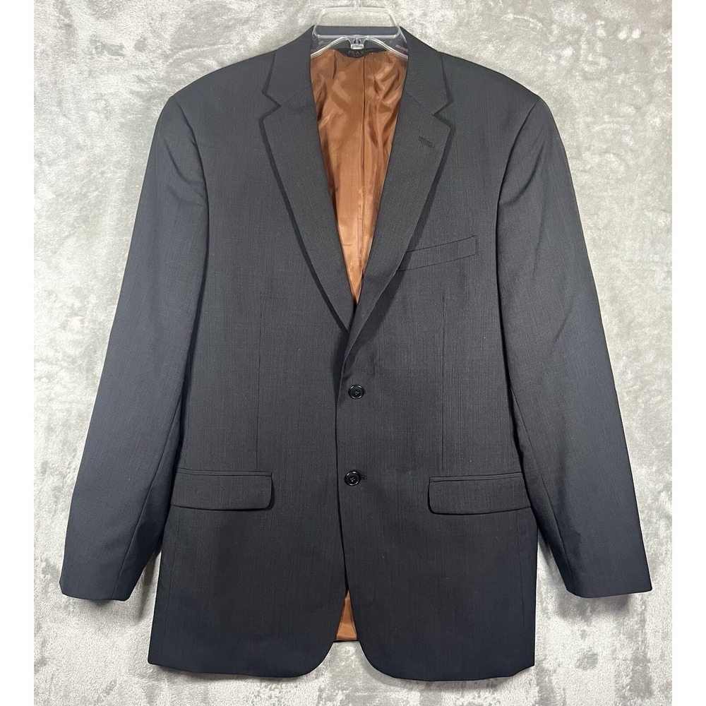 Jos A Bank Wool Slim Fit Black 2 Button Suit Jacket Blazer Men 42L‎ Solid